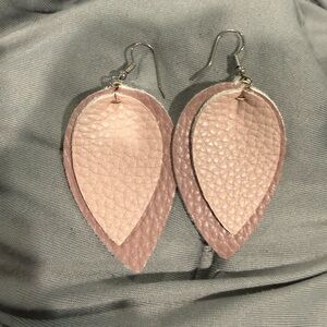 Elegant Pink soft handmade Teardrop Earrings (new)